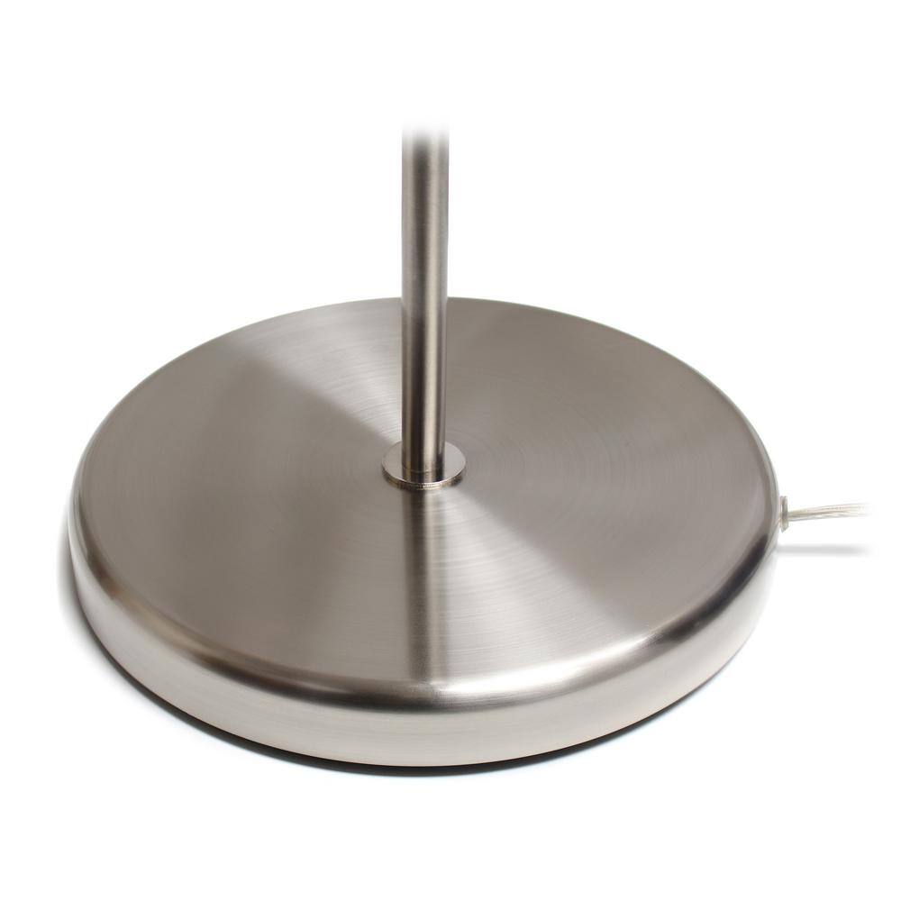 Elegant Brushed Nickel Floor Lamp with Adjustable Reading Light, White Shade