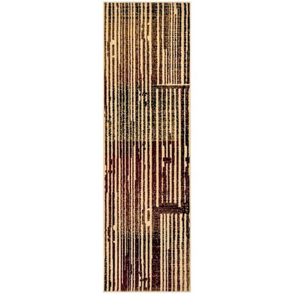 Nourison Grafix Brick Multicolor 2 ft. x 8 ft. Abstract Contemporary Runner Area Rug