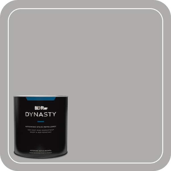 BEHR DYNASTY 1 qt. #HDC-NT-27A Soft Pebble One-Coat Hide Satin Enamel Interior Stain-Blocking Paint and Primer
