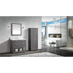 Allie 36 in. W x 21.5 in. D x 34 in. H Bath Vanity Cabinet Only in Twilight Gray with Silver Trim