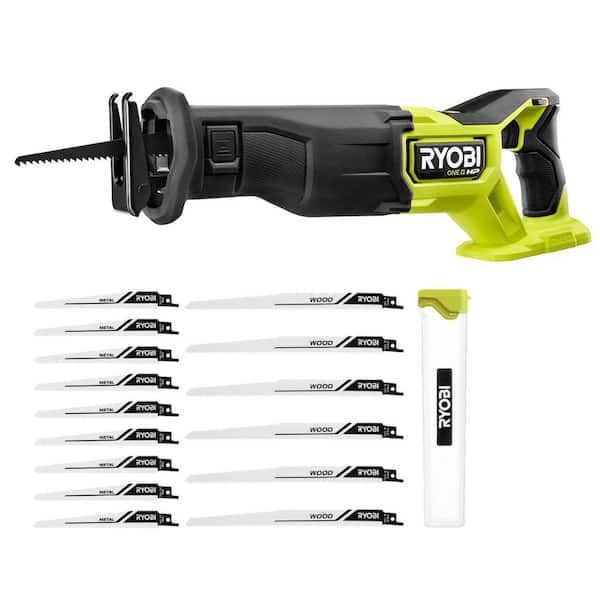 RYOBI ONE HP 18V Brushless Cordless Reciprocating Saw Tool Only with Reciprocating Saw Blade Set 15 Piece PBLRS01B A231501 The Home Depot