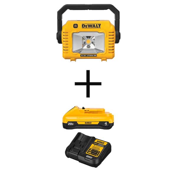 DEWALT DCL077BW240C 20V MAX Compact Task Light, (1) 20V MAX Compact Lithium-Ion 4.0Ah Battery, and 12V-20V MAX Charger - 1
