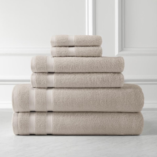 Southshore Fine Linens Ultra-Plush 6-Piece Taupe Cotton Bath Towel Set