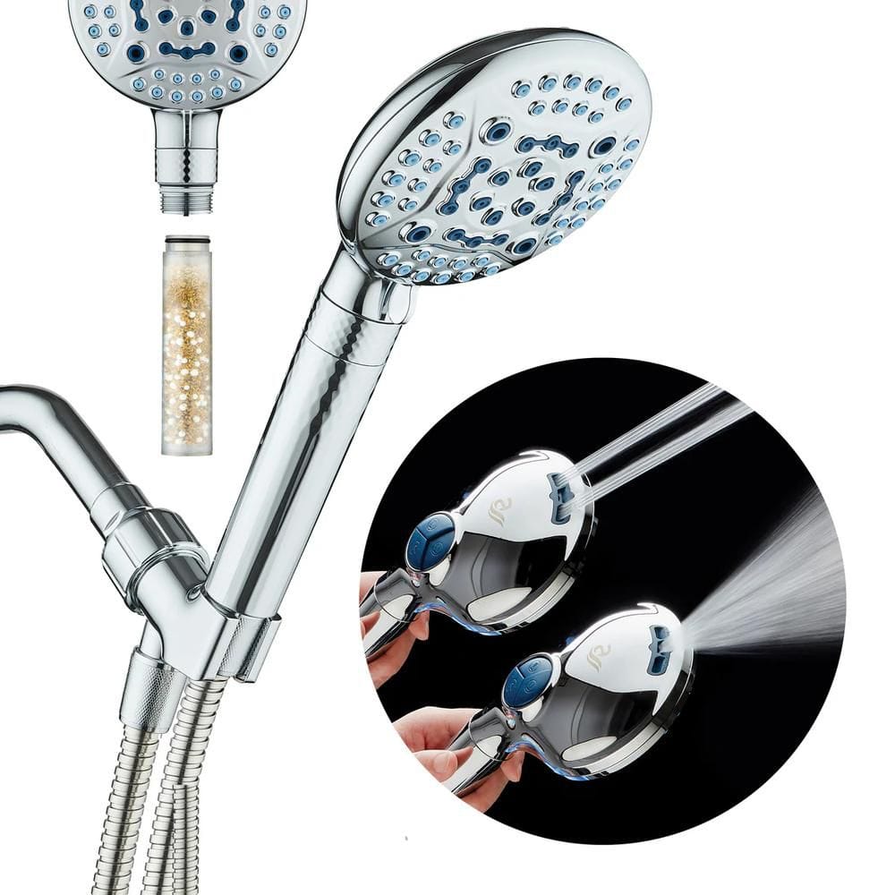 AQUACARE 10-Spray Wall Mount Handheld Shower Head with filtration