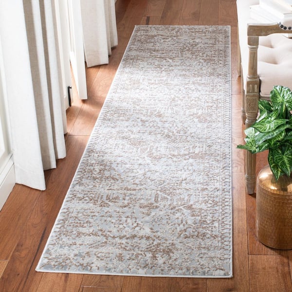 Alhambra 2 ft. x 8 ft.Gray/Brown Distressed Runner Rug