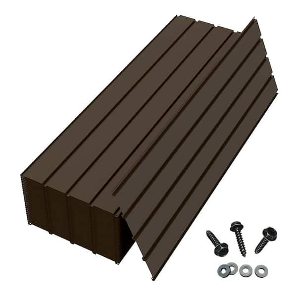 20 PCS 63.4 in. x 19.7 in. Brown Waterproof Heavy Duty Metal Roofing Panels with Screws for Gazebo Garage Sheds
