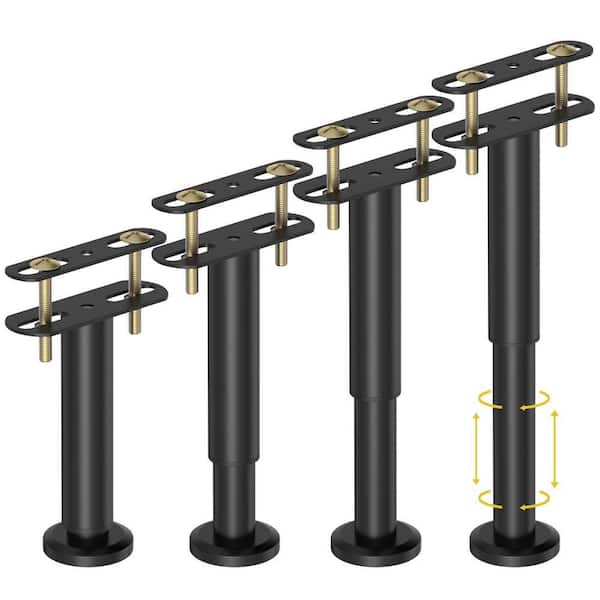 7.08-12.6 in. Adjustable Height Bed Support Legs, Bed Frame Center Support Leg (4-Pack)