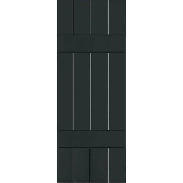 Ekena Millwork 15 in. x 69 in. Exterior Real Wood Pine Board and Batten Shutters Pair Dark Green
