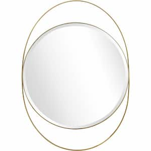 27.5 in. W x 39 in. H Metal Gold Decorative Mirror