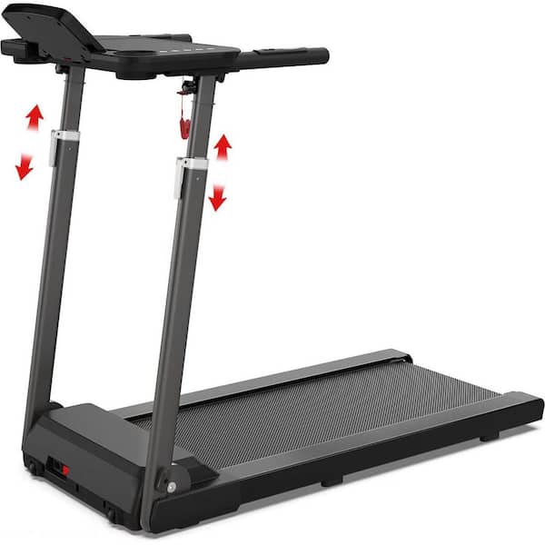 Tidoin 2.5 HP Black Metal Foldable Electric Treadmill with Safety Key, LED Display, Bluetooth Speaker and Inclines