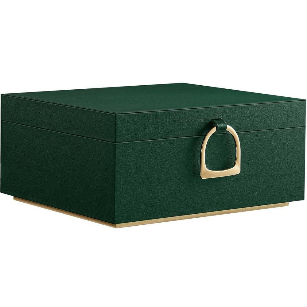 Elegant 2-Layer Jewelry Box with Handle, Forest Green UMQWY2 - The