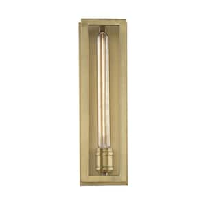 Clifton 4.25 in. W x 15.5 in. H 1-Light Warm Brass Wall Sconce