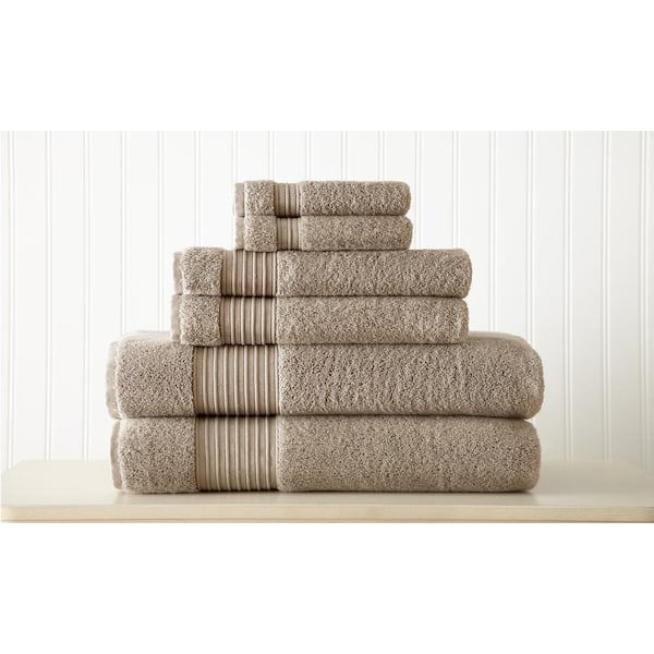 Photo 1 of 6-Piece Taupe 100% Turkish Cotton Towel Set