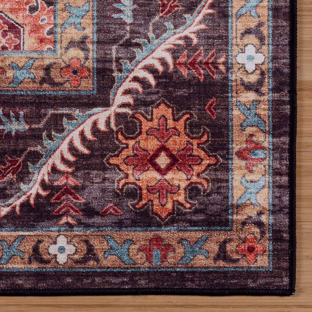 Cullen Brown Rectangular Machine-Made Polyester Area Rug