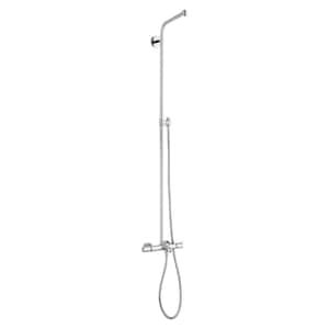 Crometta E Exposed Showerpipe Wall Bar with Tub Filler in Chrome