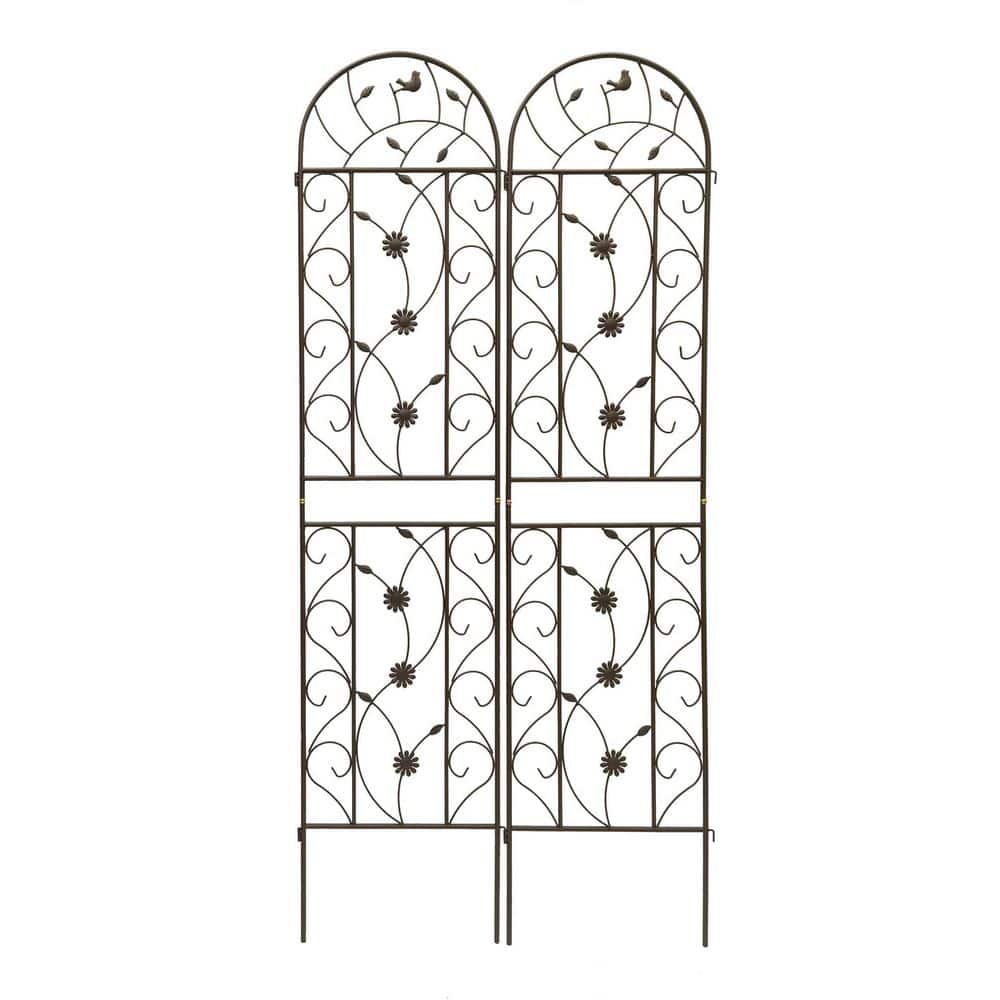 86.7 in. x 19.7 in. Metal Garden Trellis Rustproof Trellis Flower Support for Climbing Plants in Brown (2 Pack) price history on PriceWatchPro