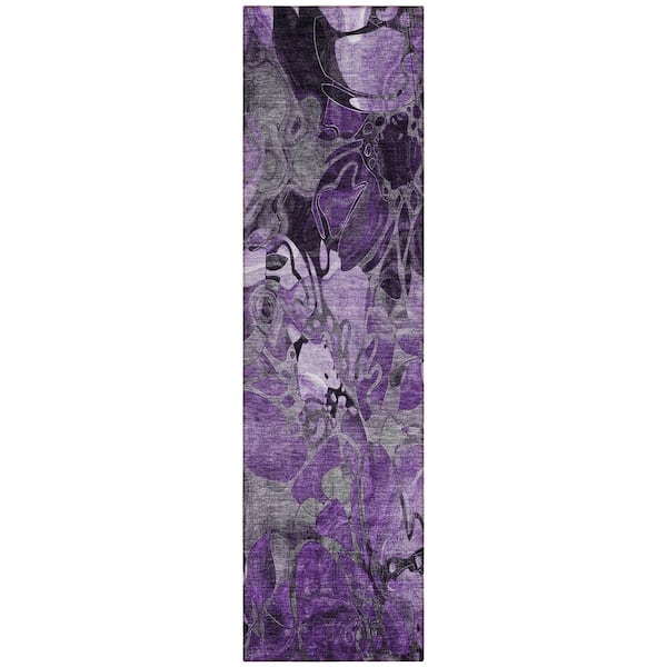 Addison Rugs Chantille ACN558 Purple 2 ft. 3 in. x 7 ft. 6 in. Machine Washable Indoor/Outdoor Geometric Runner Rug