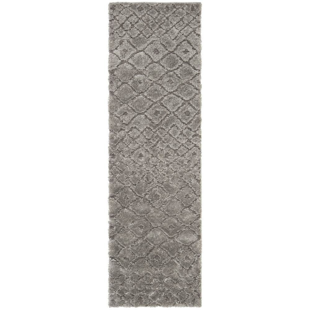 Sparta Shag 2 ft. x 8 ft. Gray Distressed Diamond Runner Rug price history on PriceWatchPro