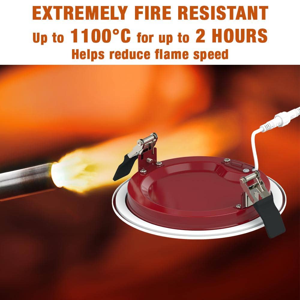 6-Inch Matte White Fire-Rated Canless LED Downlight
