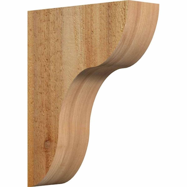 Ekena Millwork 4 in. x 12 in. x 16 in. Western Red Cedar Carmel Rough Sawn Corbel