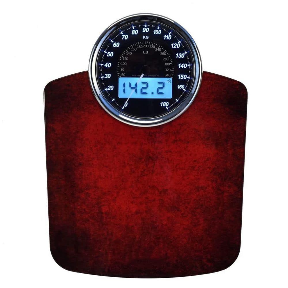 1-Piece Bathroom Accessory Set in Red, 2-in-1 Digital and Analog Bathroom Scale for Body Weight, Extra Large Display price history on PriceWatchPro