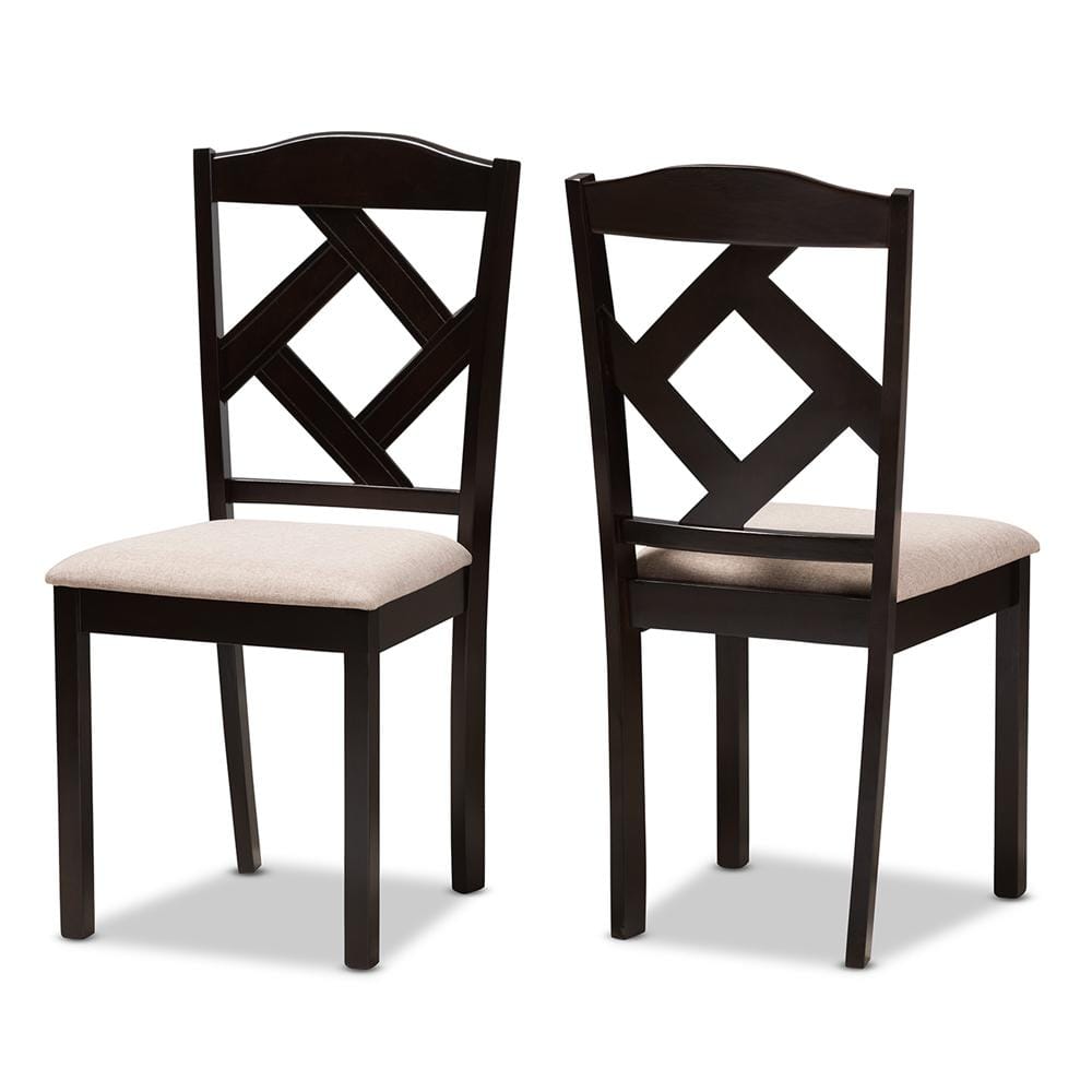 Espresso Brown and Gray 5-Piece Rubberwood Dining Set