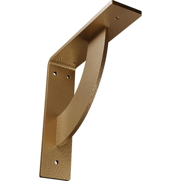 Ekena Millwork 2 in. x 8 in. x 8 in. Steel Hammered Gold Bulwark Bracket