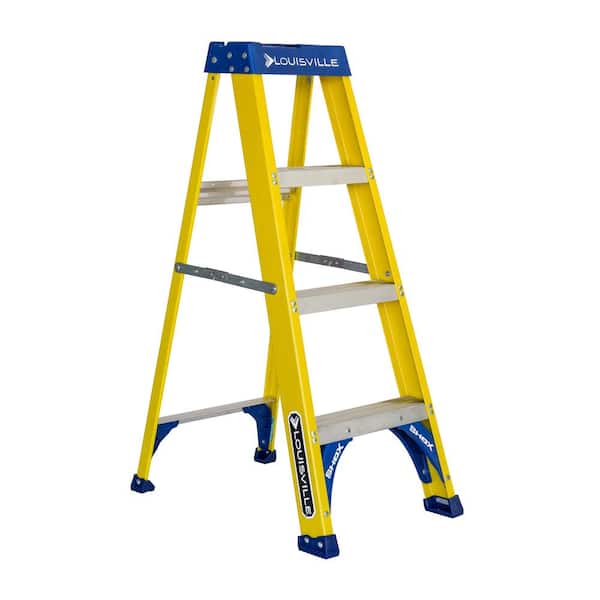 Louisville Ladder 4 ft. Fiberglass Step Ladder with 250 lbs. Load Capacity Type I Duty Rating