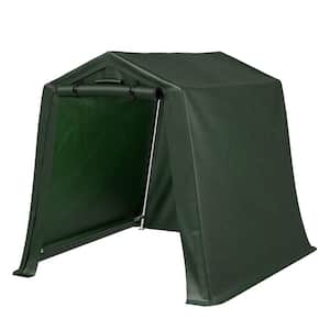 6 ft. W x 6 ft. D x 7 ft. H Steel Frame Polyethylene Green Carports Portable Garage/Shed