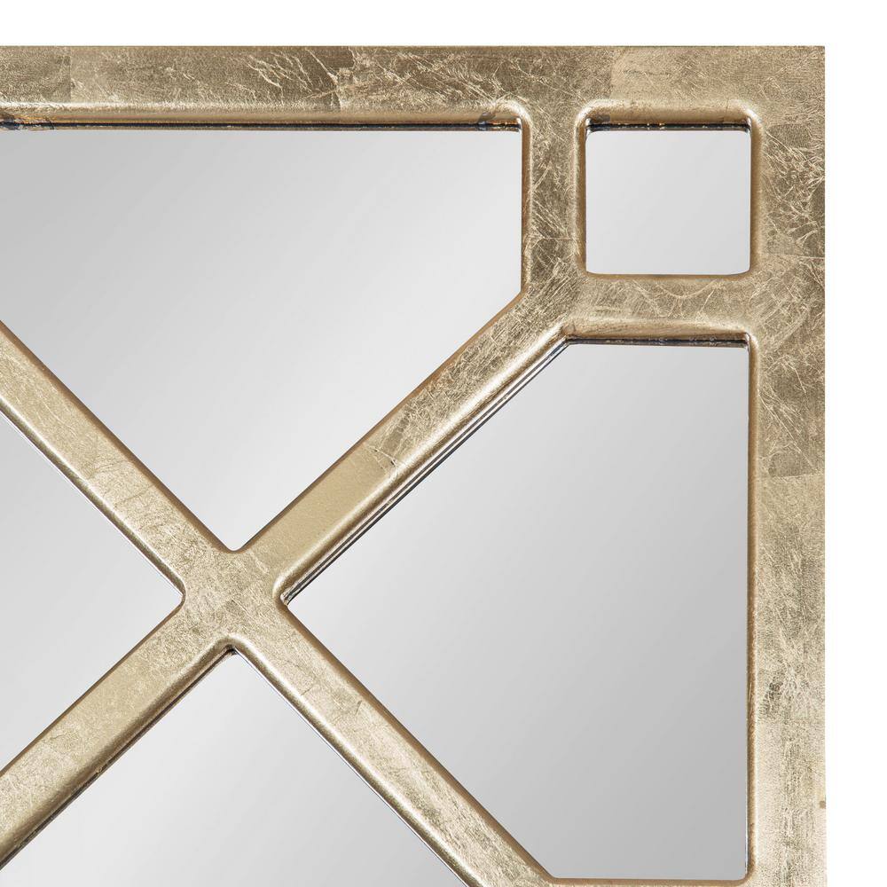 Vanderford Gold Leaf Full-Length Rectangular Wooden Wall Mirror