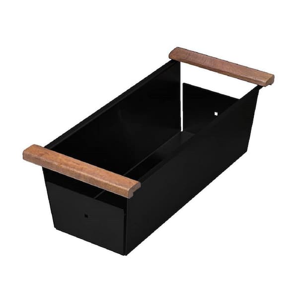 Ruvati LedgeFit 17 in. Replacement Black Stainless Steel Colander with Wooden Handles for Workstation Sinks