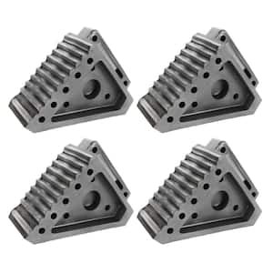 Heavy-Duty Solid Rubber Wheel Chock with Handle - Value 4-Pack