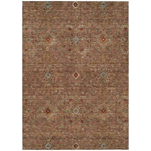 Chantille Machine Washable Indoor/Outdoor Abstract ACN1130 Paprika 9 ft. x 12 ft. Area Rug