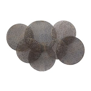Metal Black Overlapping Perforated Plate Wall Decor