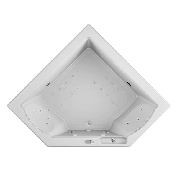 JACUZZI FUZION SALON SPA 65.75 in. x 65.75 in. Rectangular Combination Bathtub with Center Drain in White