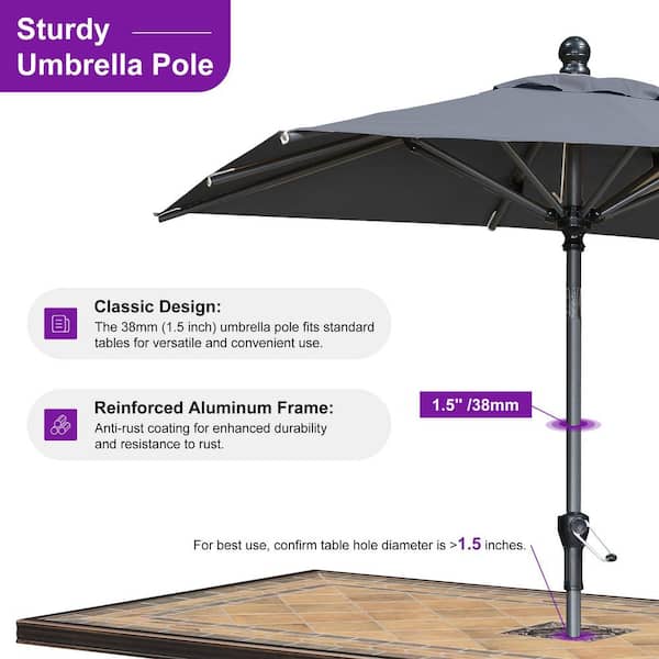 6 inch patio umbrella AreShark 6.5 x 10 FT Rectangular Valance Umbrella, Outdoor with Tilt and Crank, Market Table Umbrellas W/ Ribs UV Protection for Garden, Deck, Backyard Pool, Apple Green position tilt lets you adjust the angle of the shade as the sun moves across the sky 6' Sunbrella Round Patio Umbrella