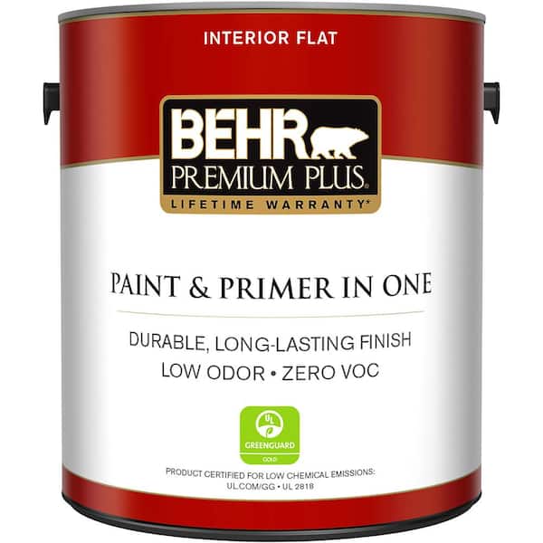 BEHR PREMIUM PLUS 1 gal. Medium Base Flat Low Odor Interior Paint and Primer in One