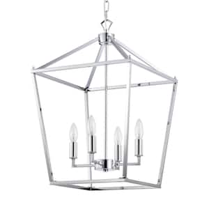 Buelex 16 in. 4-Light Indoor Chrome Finish Chandelier with Light Kit