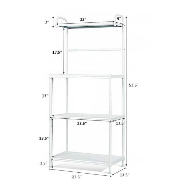 Outopee Modern Silver Kitchen Microwave Oven Rack with Shelves 302589546499  - The Home Depot