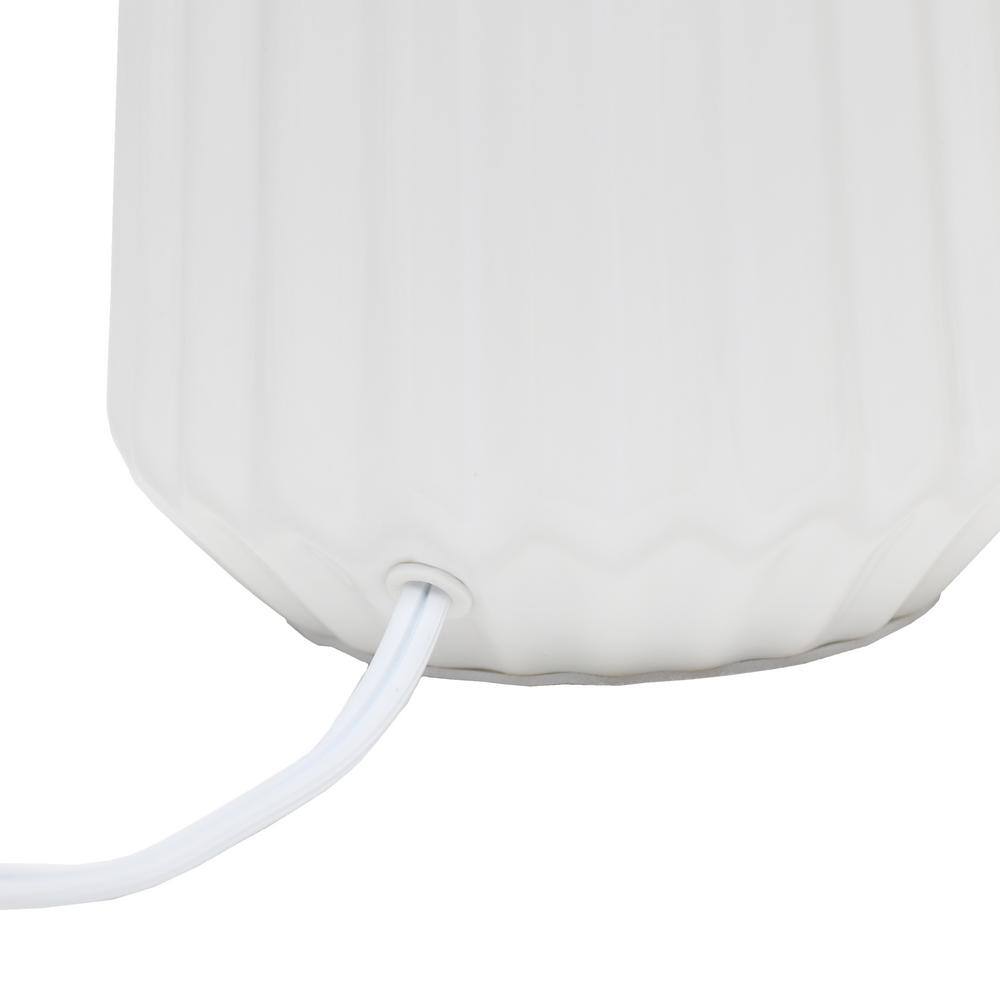 17.4" White Ceramic Nightstand Lamp with Empire Shade