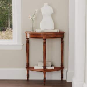 Bellini 24 in. W Medium Brown Specialty Demilune Wood Console Table