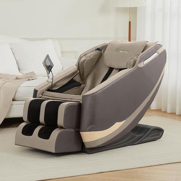 Favor-BS05 Brown color heated Full Body Massage Chair with faux leather and zero gravity mode and Bluetooth music player