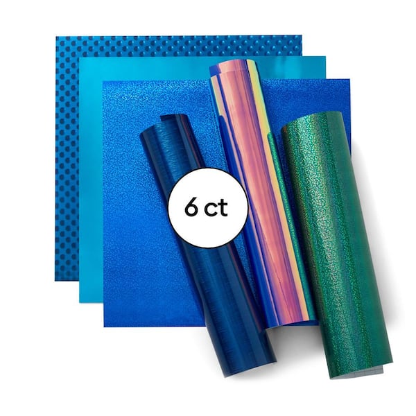 Cricut Permanent Holographic Vinyl Blue Sampler (6 ct)