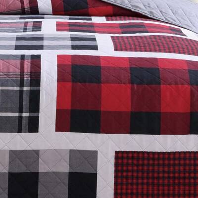 Buffalo Plaid Red and Black Quilt Set