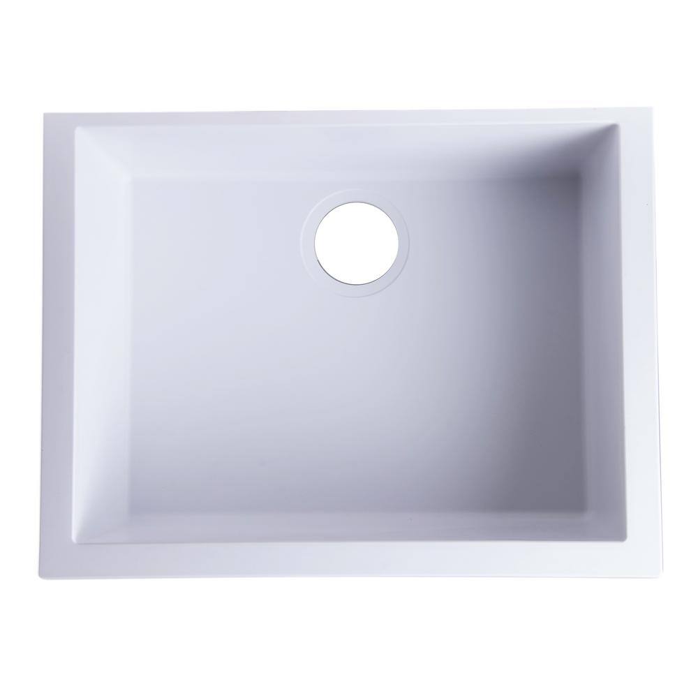 24'' White Granite Composite Undermount Kitchen Sink