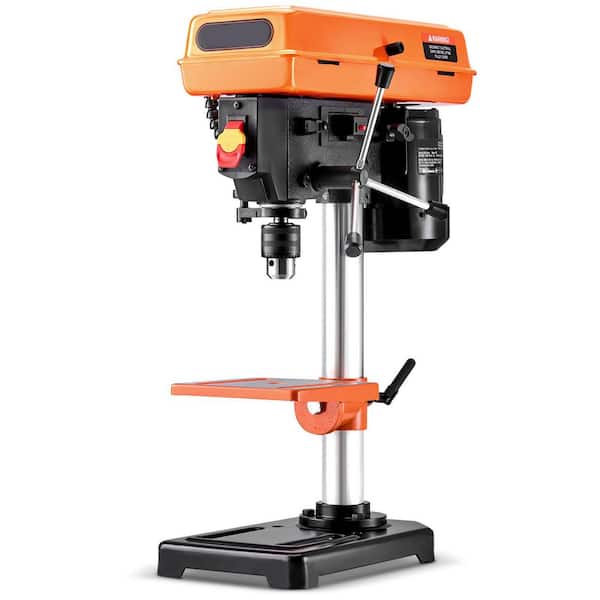 SKYSHALO 8 in. Benchtop Drill Press 2.3 A Induction Motor 1/2in. Chuck Capacity  Drilling Machine 5 Speed 0-45° Tilting Worktable
