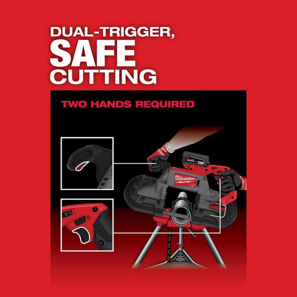 M18 FUEL 18-Volt Lithium-Ion Brushless Cordless Deep Cut Dual-Trigger Band Saw Kit with Two 5.0 Ah Batteries