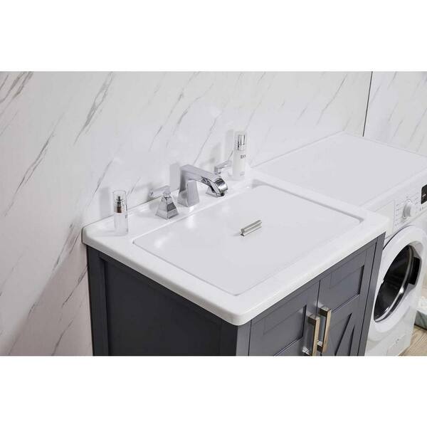 stufurhome - Stufurhome Hathaway 27 in. x 34 in. Grey Engineered Wood Laundry Sink