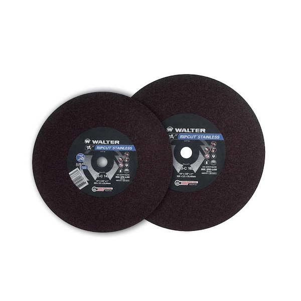WALTER SURFACE TECHNOLOGIES RIPCUT 12 in. x 1 in. Arbor x 1/8 in. T1 GR A36SS Cutting Disc (10-Pack)