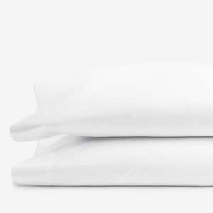 White Solid 300-Thread Count Rayon Made From Bamboo Cotton Sateen King Pillowcase (Set of 2)